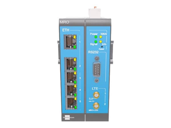 INSYS icom MRO L200 - Ruter - WWAN 4-portssvitsj - Modbus - DIN-skinnemonterbar