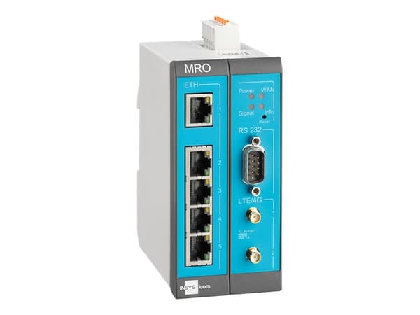 INSYS icom MRO L200 - Ruter - WWAN 4-portssvitsj - Modbus - DIN-skinnemonterbar