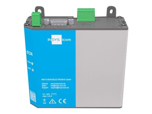 INSYS icom ECR EW300 - Trådlös router - WWAN 2-portsswitch - Modbus 2,4 GHz - DIN-skenmonterbar, väggmonterbar