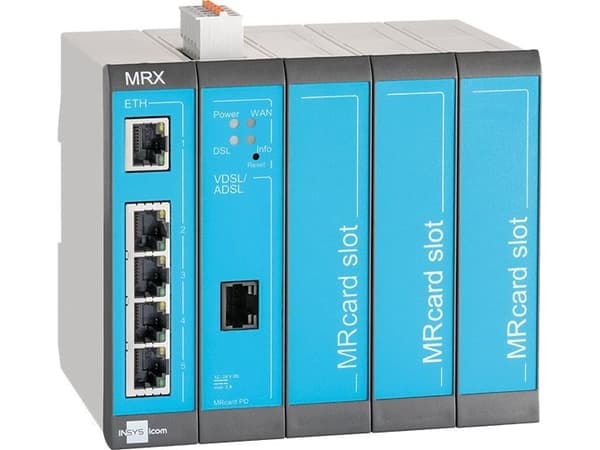 INSYS icom MRX MRX5 DSL - Annex-B - router - DSL-modem 5-portars switch - DIN-skenmonterbar