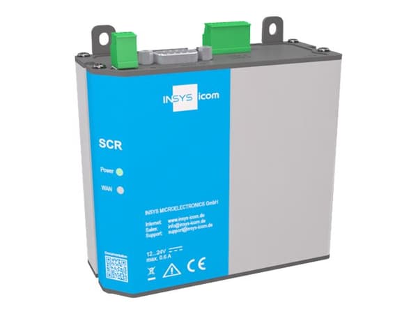 INSYS icom SCR-E 300 - Ruter 2-port svitsj - Modbus - DIN-skinnemonterbar, veggmonterbar