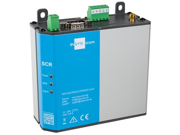 INSYS icom SCR-L 300 - Ruter - WWAN 2-port svitsj - Modbus - DIN-skinnemonterbar, veggmonterbar