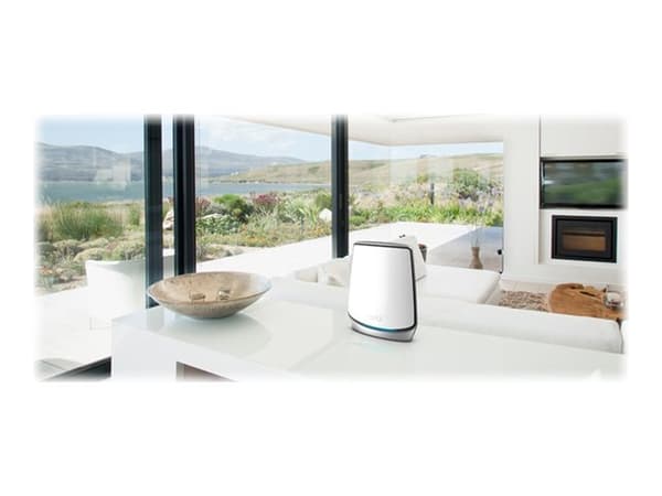 NETGEAR Orbi WiFi System RBK852 - Wifi-system - (router, utökning) - upp till 350 kvadratmeter - mesh 1GbE, 2.5GbE - Wi-Fi 5, Wi-Fi 6 - trippelband
