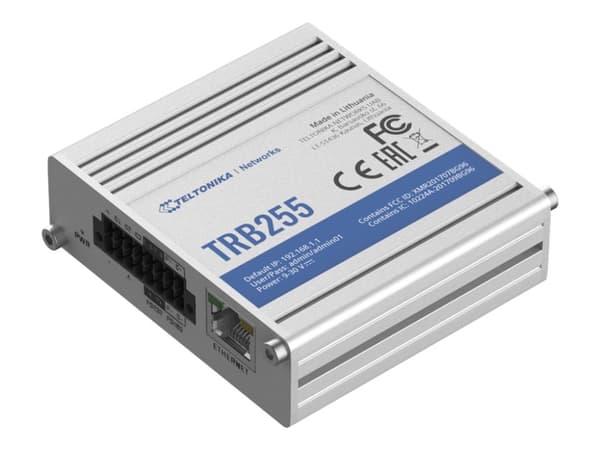 Teltonika TRB255 - Yhdyskäytävä - 100Mb LAN, RS-232, RS-485 - LTE - 4G - DC strøm
