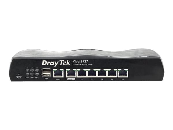 Draytek Vigor 2927 - Router 6-portars switch - 1GbE - WAN-portar: 2