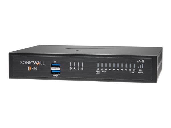 SonicWall TZ470 - Tietoturvalaitteet - GigE, 2,5 GigE - työpöytätietokoneet