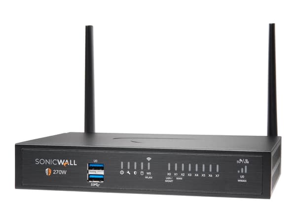 SonicWall TZ270W - Essential Edition - sikkerhedsudstyr - med 1 års TotalSecure - GigE - Wi-Fi 5 - 2,4 GHz, 5 GHz - työpöytätietokoneet