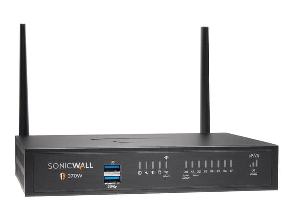 SonicWall TZ370W - Advanced Edition - sikkerhetsapparat - med 1-års TotalSecure - 1GbE - Wi-Fi 5 - 2.4 GHz, 5 GHz - skrivebord