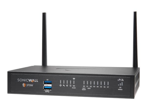 SonicWall TZ370W - Advanced Edition - sikkerhedsudstyr - med 1 års TotalSecure - GigE - Wi-Fi 5 - 2,4 GHz, 5 GHz - työpöytätietokoneet
