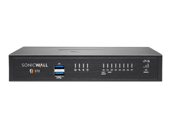 SonicWall TZ370 - Advanced Edition - sikkerhedsudstyr - med 1 års TotalSecure - GigE - työpöytätietokoneet