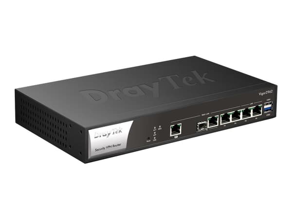 Draytek Vigor 2962 - Ruter 6-porters svitsj - 1GbE, 2.5GbE - WAN-porter: 4 - rackmonterbar