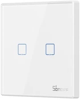 Sonoff T2EU2C-RF, Hvit, Plast, Veggmontering, 0.433 GHz, 86 mm, 9 mm Hvit