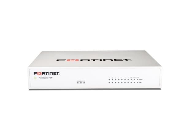 Fortinet FortiGate 70F, 10 Gbit/s, 6,5 Gbit/s, 1400 Mbit/s, 2,54 µs, IPSec, Koblet med ledninger (ikke trådløs)