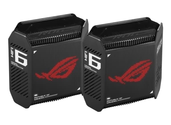 ASUS ROG Rapture GT6 - Wi-Fi-system - (2 rutere) - inntil 5800 kvadratfot - maske 1GbE, 2.5GbE - Wi-Fi 6 - Dobbeltbånd