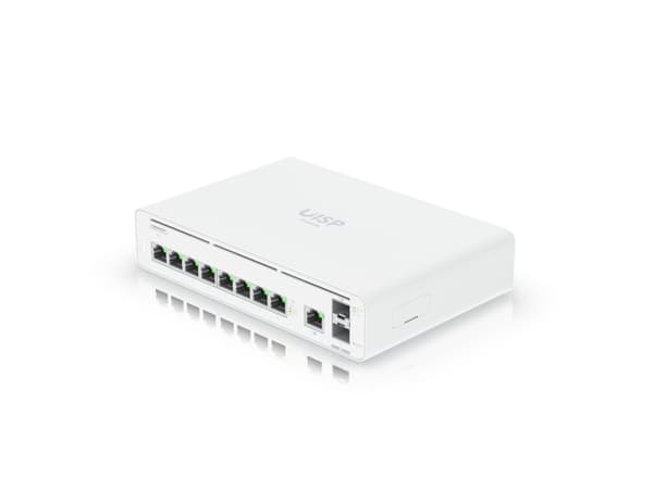 Ubiquiti UISP - Switch - Administrerad - 9 x 10/100/1000 + 2 x 1 Gigabit / 10 Gigabit SFP+ - skrivbordsmodell, rackmonterbar