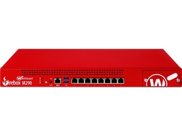 WatchGuard Firebox M290 - Säkerhetsfunktion - med 3 års totalt säkerhetspaket - 8 portar - 1GbE - AC 90 - 264 V - WatchGuard Trade-Up Program