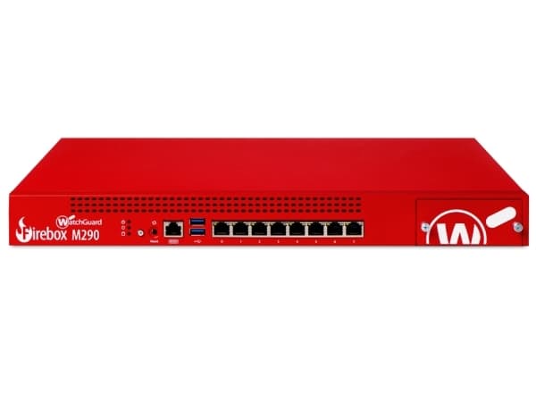 WatchGuard Firebox M290 - Säkerhetsfunktion - med 3 års totalt säkerhetspaket - 8 portar - 1GbE - AC 90 - 264 V - WatchGuard Trade-Up Program
