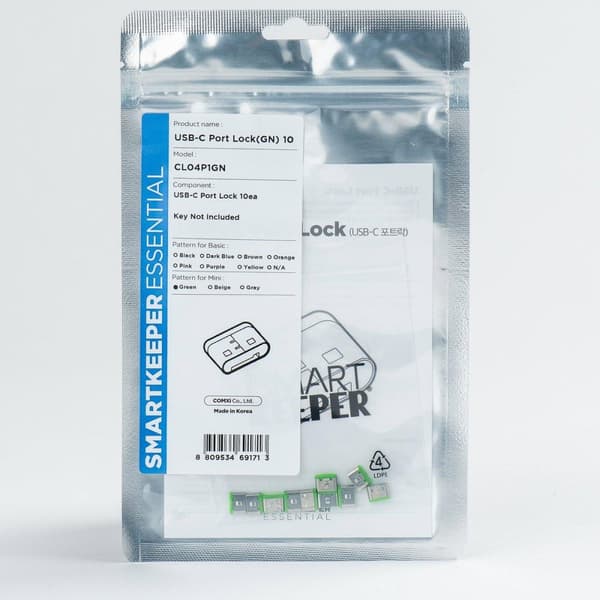 Smartkeeper CL04P1GN Interfaceblok USB Type-C Grøn plast 10 stk (CL04P1GN)