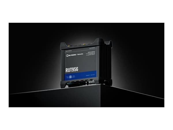 Teltonika RUT956 - Trådløs ruter - WWAN 3-portssvitsj 2,4 GHz - 4G, 2G, 3G - DIN-skinnemonterbar
