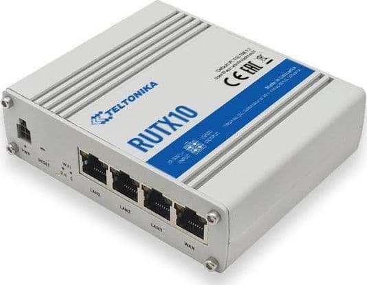 Teltonika RUTX10 - Trådløs ruter 4-portssvitsj - 1GbE - Wi-Fi 5 - Dobbeltbånd - DIN-skinnemonterbar