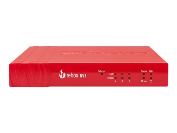 WatchGuard Firebox NV5 - Sikkerhedsudstyr - med 5 års Standard Support - 3 porte - GigE - cloud-administreret