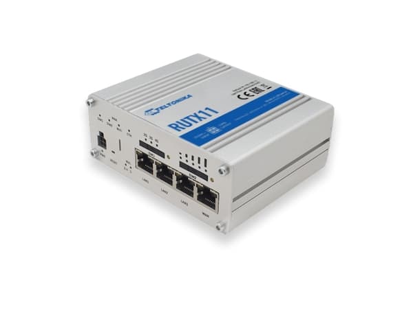 Teltonika RUTX11 - Trådlös router - WWAN 4-ports-switch - 1GbE - Wi-Fi 5 - Bluetooth - DIN-skenmonterbar