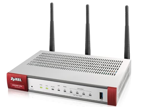 ZyXEL USG20W-VPN - Palomuuri - 10 Mt LAN, 100 Mt LAN, GigE - Kaksikaistainen (USG20W-VPN-EU0101F) Harmaa, Punainen