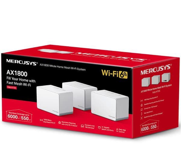 Routers | AX1800 Whole Home Mesh WiFi 6 System | 802.11ax | Ethernet LAN (RJ-45) ports 1 | Mesh Support Yes | MU-MiMO Yes | No mobile broadband Hvit