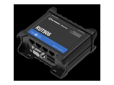 Teltonika RUT906 - Trådløs ruter - WWAN 3-portssvitsj - RS-232, RS-485 2,4 GHz - 4G, 2G, 3G - DIN-skinnemonterbar Sort