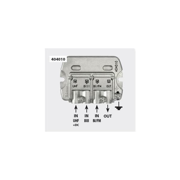 Televes T404010 mastefilter VHF I-III/UHF (470 MHz - 790 MHz, DC)