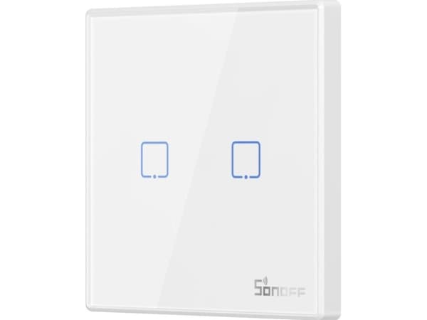 Sonoff T2EU2C-RF, Vit, Plast, Väggmontering, 0.433 GHz, 86 mm, 9 mm Vit