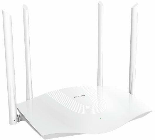 ROUTER Tenda wireless AX1800 Mbps, 1 x WAN Gigabit, 3 porturi LAN Gigabit, 2.4 GHz/5 GHz dual band, 4 antene externe, WI-FI 6 "TX3" (timbru verde 0.8 Hvid