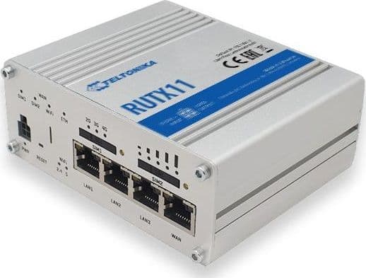 Teltonika RUTX11 - Trådløs ruter - WWAN 4-portssvitsj - 1GbE - Wi-Fi 5 - DIN-skinnemonterbar