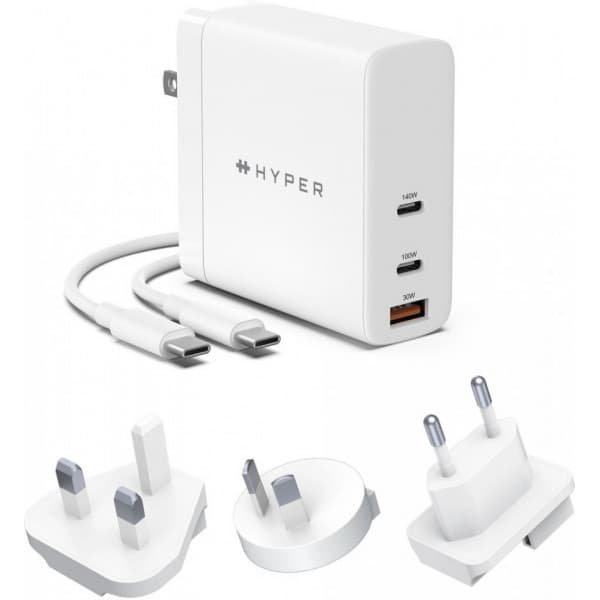 Hyper HyperJuice GaN 140W PD 3.1 USB-C/USB-A Multiport Charger - oplader