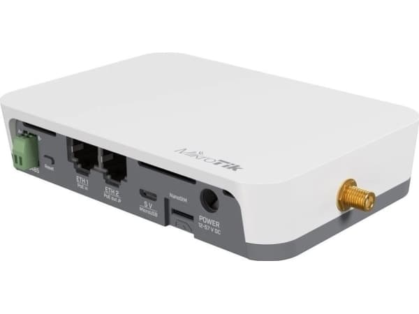 MikroTik KNOT LR8 kit - Gateway - 100Mb LAN - Wi-Fi, LoRaWAN, Bluetooth - 4G - 2.4 GHz - LTE B1/B2/B3/B4/B5/B8/B12/B13/B18/B19/B20/B25/B26/B27/B28/B6