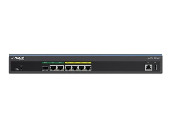 LANCOM 1930EF - Router - DSL-modem 4-ports-switch - 1GbE - WAN-portar: 3 - för LANCOM SFP-AON-1, SFP-BiDi1550-SC1, SFP-GPON-1, SFP-LX-LC1, SFP-SX-LC1 Svart