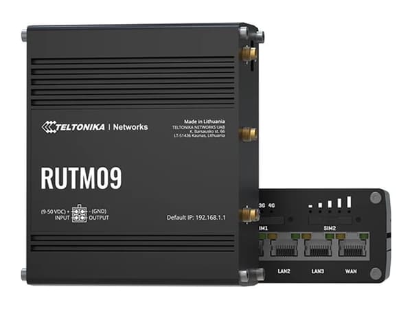 Teltonika RUTM09, Ethernet WAN, Gigabit Ethernet, SIM kort spor, Sorter