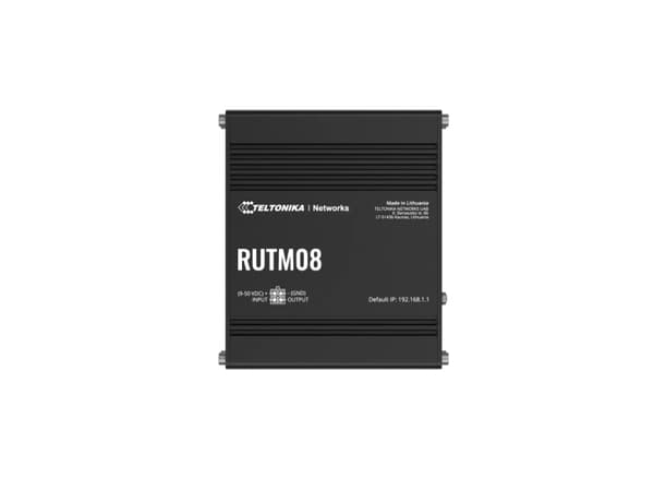 Teltonika RUTM08, Ethernet WAN, Gigabit Ethernet, SIM-kortplats, Svart