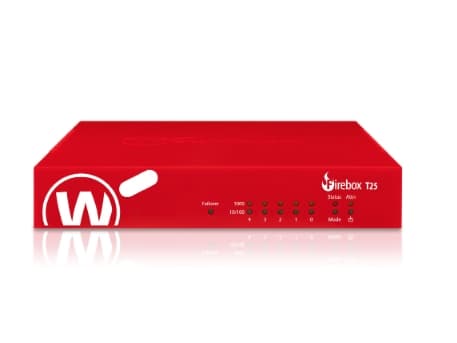 WatchGuard Firebox T25 - Säkerhetsfunktion - med 3 års standardsupport - 5 portar - 1GbE
