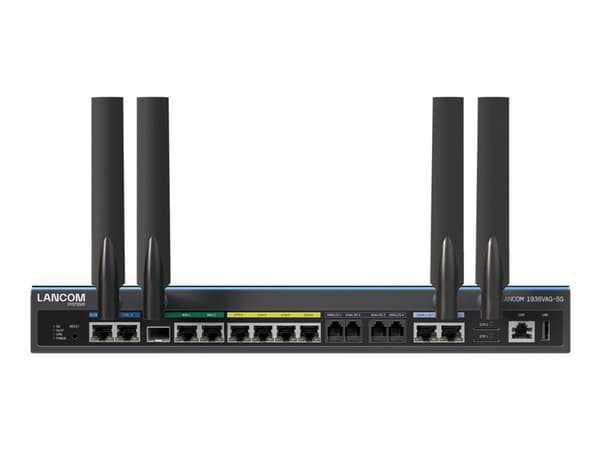 LANCOM 1936VAG-5G - Gateway - 1GbE, 5G - LTE - 5G - UMTS B1/B2/B4/B5/B8/B19/ LTE B1/B2/B3/B4/B5/B7/B8/B12/B13/B14/B17/B18/B19/B20/B25/B26/B28/B29/B30 Svart