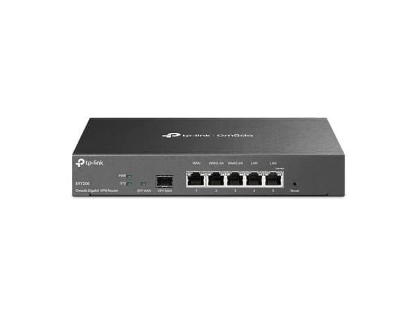 TP-Link TL-ER7206, Ethernet WAN, Gigabit Ethernet, Svart
