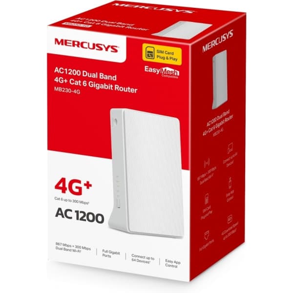 Mercusys MB230-4G+ - LTE-modem och WiFi-basstation