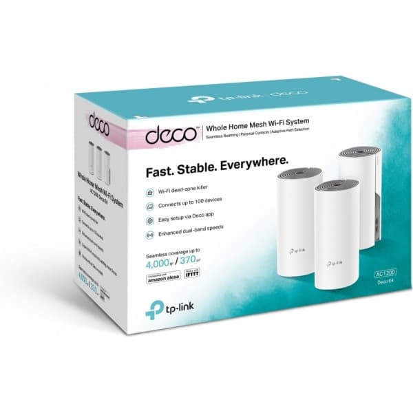 TP-LINK Deco E4 WiFi -Mesh-järjestelmä, 3-pack
