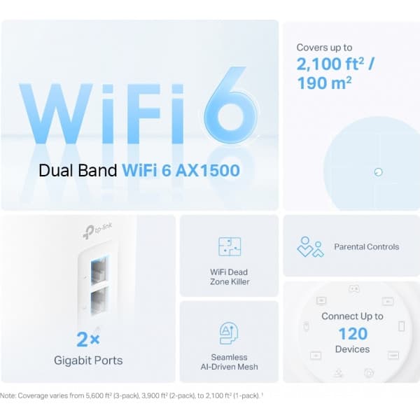 TP-LINK Deco X10 WiFi 6 -Mesh-accesspunkt, 2-pack