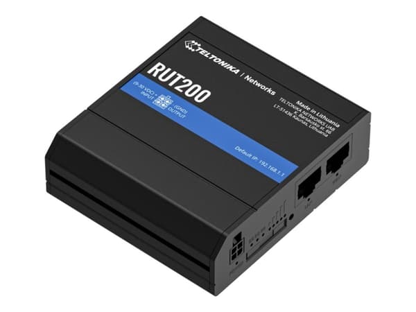 Teltonika RUT200 - Trådløs ruter - WWAN 2,4 GHz - 4G, 2G, 3G - DIN-skinnemonterbar