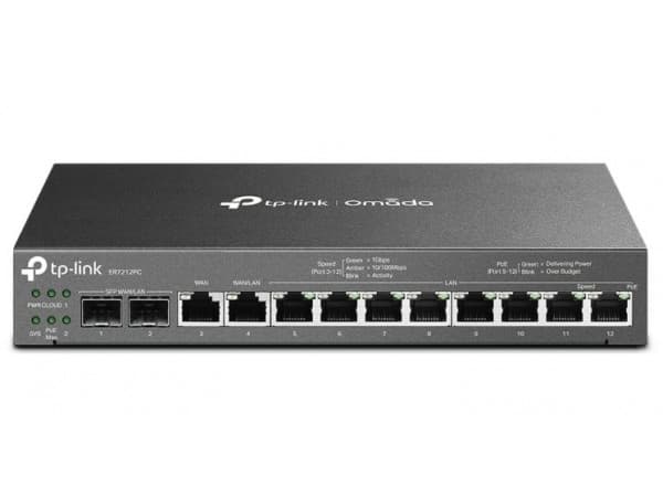 TP-Link Omada ER7212PC, Ethernet WAN, Gigabit Ethernet, Sort