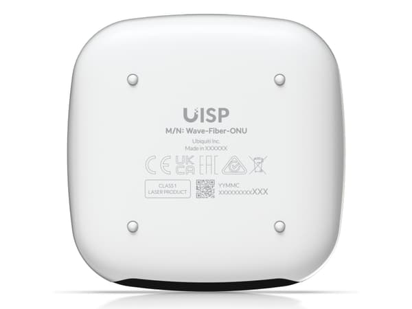 Ubiquiti WaveFiber ONU, svart, polykarbonat (PC), skrivebords-/veggmontering, LAN, strøm, status, 1000,2500 Mbit/s, 2488/1244 Mbit/s