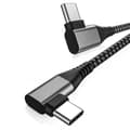 Miniatyrbild 2 av 2: Grå Tyg-Snabb-Laddkabel PD QC3.0 3A 60W USB C-C 100cm
