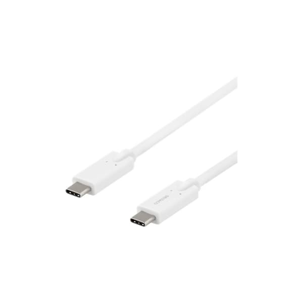 DELTACO USB 2.0 typ A till Micro-B USB, 5-pin, 5m, vit (USB-305W)