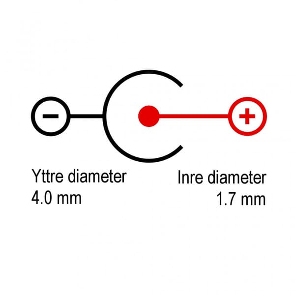 USB - DC 4.0x1.7mm power- och ström-kabel laddkabel 80cm